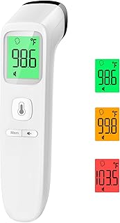 No-Touch Thermometer for Adults and Kids, Accurate Digital Baby Thermometer | 1s Fast Reading, Fever Alarm, Silent Mode, 35-Reading Memory, Forehead & Object Mode, AAA Battery Included, for Home & Clinic