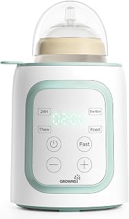Grownsy 8-in-1 OG Fast Bottle Warmer with Timer, Green | Fast & Even Heating, Nutri-Preserve, Safe Material, Precise Temp, Easy Operation, Multi-Use Bottle Warmer for All Feed Stages