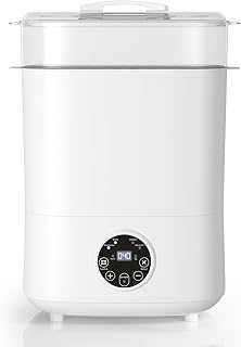 Fisca Baby Bottle Sterilizer and Dryer, 5-in-1 Large Capacity Bottle Sanitizer and Dryer, 2 Layers Compact Baby Bottle Electric Steam Sterilizer and Dryer for Baby Bottles, Pacifiers, Pump Parts