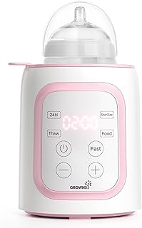 Grownsy 8-in-1 OG Fast Bottle Warmer with Timer, Pink | Fast & Even Heating, Nutri-Preserve, Safe Material, Precise Temp, Easy Operation, Multi-Use Bottle Warmer for All Feed Stages