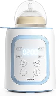 Grownsy 8-in-1 OG Fast Bottle Warmer with Timer, Blue | Fast & Even Heating, Nutri-Preserve, Safe Material, Precise Temp, Easy Operation, Multi-Use Bottle Warmer for All Feed Stages