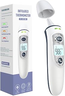 Ear and Forehead Thermometer for Adults and Kids, Accurate and Fast Result | Fever Alarm, 1S Result, 3-Color Backlight LCD Display, Mute Mode, 35 Memory Recalls, Ear/Forehead/Object Mode, ℉/℃ Swichable