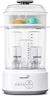 GROWNSY Bottle Sterilizer and Dryer, Compact Electric Steam Baby Bottle Sterilizer (Esterilizador de Biberones), Bottle Sanitizer for Baby Bottles, Pacifiers, Pump Parts