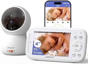 1080P 2.4GHz WiFi Baby Monitor with Camera and Audio，4" IPS Display | Pan-Tilt-Zoom Camera,360° View, HD Night Vision, Motion & Cry Detection, Temperature Sensor, Feeding Reminder，2.4GHz wifi
