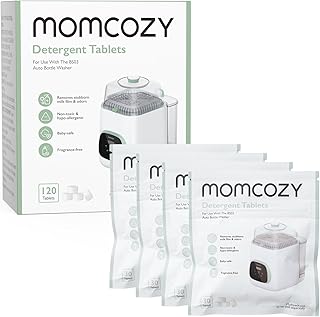 Momcozy Official Detergent Tablets for Momcozy Bottle Washers, 120 Tablets | Remove Stubborn Milk Residue and Odor, Safe and Powerful Cleaning