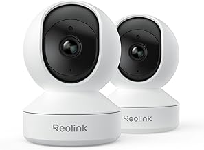 REOLINK Home Security Camera System, E1(2 Pack), Smart Human/Pet Detection | 4MP HD Plug-in Indoor WiFi 6 Pan Tilt Pet Camera, Baby Monitor, Night Vision, 2 Way Talk, Local microSD Card Storage