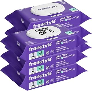 Freestyle Soft Jumbo Baby Wipes, Hypoallergenic and Unscented, Water-Based Wet Wipes for Babies, Finely Suited for Sensitive Skin, Thick & Oversized, Pack of 6, 72 Wipes Per Pack