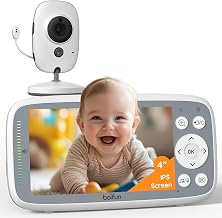BOIFUN No WiFi Baby Monitor with 4" 720P IPS Screen with Camera and Audio | Sound Activated Mode, 2-Way Talk,Temperature Sensor,3X Zoom, Lullaby, Feeding Reminder,11H Battery Life, for Gift