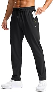 Pudolla Men's Lightweight Hiking Pants Quick Dry Outdoor Sweatpants with Zipper Pockets for Athletic Workout Casual Travel