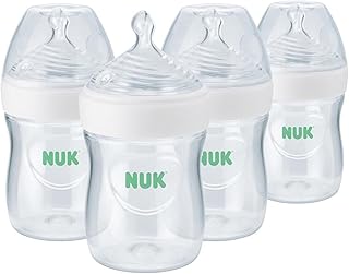 NUK Simply Natural Baby Bottle with SafeTemp, 5 oz, 4 Count