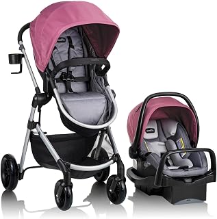 Evenflo Pivot Modular Travel System with LiteMax Preemie and Infant Car Seat (Dusty Rose Pink)
