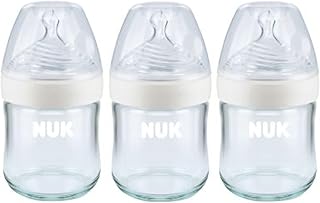 NUK Simply Natural Glass Baby Bottles, 4 oz, 3 Pack