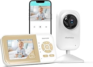 ebemate Audio & Video Baby Monitor | 2.8" LCD Screen | 1200FT Long Range | Temperature & Feeding Alerts | No-Glow Night Vision | 2-Way Talk EBE29
