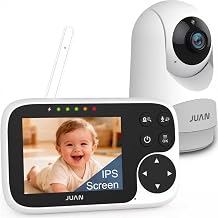JUAN Baby Monitor with Camera and Audio, No WiFi 100% Private | 1000ft Range Connection, Remote Pan-Tilt-Zoom, Night Vision, Temperature Sensor, 8 Lullabies, 2-Way Talk for Newborn Infant