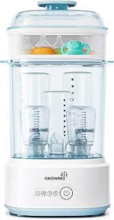 Bottle Sterilizer and Dryer, Compact Electric Steam Baby Bottle Sterilizer (Esterilizador de Biberones), Bottle Sanitizer for Baby Bottles, Pacifiers, Pump Parts Blue