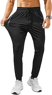 Mens Sweatpants with Zipper Pockets Lightweight Athletic Joggers for Workout Running Gym Track Casual Wear