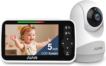JUAN Baby Monitor with Camera and Audio, No WiFi 100% Private | 3500mAh Long Battery, 1000ft Range Connection, Remote Pan-Tilt-Zoom, Crystal Night Vision, 2-Way Talk for Newborn Infant