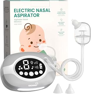 GROWNSY Electric Nose Suction for Baby, Hospital-Grade Nasal Aspirator with Night Light,Soothing Lullabies, Baby Nose Sucker with 9 Adjustable Suction Levels