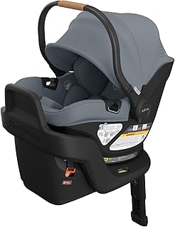 UPPAbaby Aria V2 Lightweight Infant Car Seat - Load Leg + Anti-Rebound Panel - Infant Insert + All-Weather FootCover Included - Direct Stroller Attachment Callum (Stone Blue)