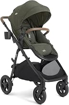 Joie Ginger 4-in-1 Convertible Pramette and Stroller with A Deep Recline, Height Adjustable seat, All-Terrain Wheels, Extra Storage – for Newborns and Toddlers (Forest)