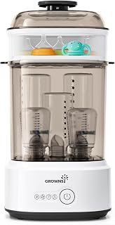Bottle Sterilizer and Dryer, Compact Electric Steam Baby Bottle Sterilizer (Esterilizador de Biberones), Bottle Sanitizer for Baby Bottles, Pacifiers, Pump Parts Black