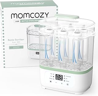 Momcozy Bottle Sterilizer and Dryer, 8-in-1 Electric Steam Baby Bottle Sterilizer for Baby Bottles, Baby stuffs & Breast Pump Accessories | 8-Bottles Capacity, for Baby food, Pump Parts & Baby Essentials, Multi-Function Sterilizer and Dryer for Busy Parents