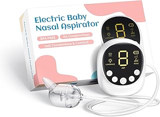 X-Bosak Electric Nasal Aspirator for Baby - Hospital Grade | Mucus Remover with 9 Suction Levels, USB-C Rechargeable, Night Light & Nursery Rhymes, BPA-Free Silicone Tips