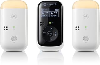 Motorola Nursery Audio Baby Monitor Dual Room HD, 1500ft Range, Night Light, 2-Way Audio, No WiFi Audio Only with Parent Unit & 2 Monitors, PIP15