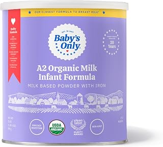 Baby's Only A2 Organic Milk Infant Formula, A2 Milk Based Powder, Organic Baby Formula with A2 Beta-Casein Protein, Iron, Vitamin E, Vitamin D, Easy to Digest, Newborn to 12 Months Old, 21 oz, 1 Pack | With A2 Beta-Casein Protein, Vitamin E, Vitamin D, Easy to Digest, Newborn to 12 Months