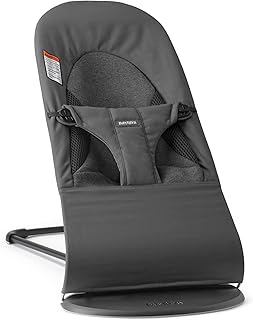 BabyBjörn Bouncer Balance Soft, Dark Gray, Woven/Jersey, Tri-Fabric | 2-in-1 Adjustable Baby Bouncer Seat and Toddler Chair, Newborn to Toddler (8-29 lbs), 4 Positions, Lightweight & Portable