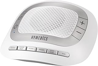 Homedics SoundSleep Rejuvenate White Noise Portable Sleep Machine | Small Sound Machine with 6 Relaxing Nature Sounds, Sound Therapy for Home, Office, Nursery, Auto-Off Timer