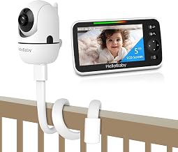HelloBaby Baby Monitor No WiFi with Mount, 5'' IPS Screen and 30-Hour Battery Life with VOX Mode, Baby Phone with Camera and Audio, Portable Travel Hello Baby Monitor with Flexible Mount