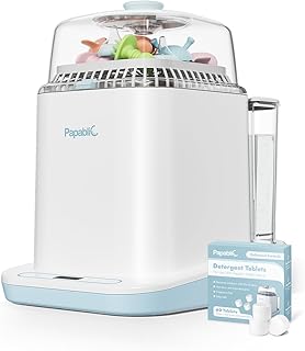 Papablic Bottle Washer Pro, Bottle Washer & Sterilizer & Dryer, 4-in-1 Sanitizer for Bottles, Pump Parts, C-Section& Baby Essentials - Quick & Clean with 60 Detergent Tablets