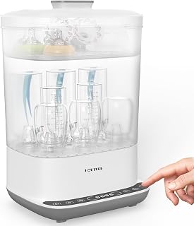 HAUTURE Bottle Sterilizer and Dryer, 6-in-1 Baby Bottle Sterilizer (Esterilizador de Biberones), 10 Bottles Capacity, Electric Steam Bottle Sanitizer for Baby Bottles, Breast Pump Parts & Pacifiers