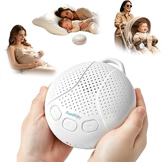 Sound Machine Sleep Soother - Mom-Like 'Shh!' Sound for Baby Kids | Portable White Noise Machine with Night Light, 16 Soothing Sound & Timer, Rechargeable Soother for Baby Adult Nursery Travel
