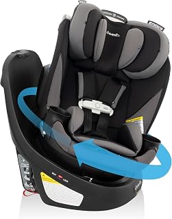 Evenflo Gold Revolve360 Slim 2-in-1 Rotational Car Seat with SensorSafe (Obsidian Black)