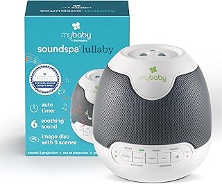 MyBaby Lullaby Sound Machine & Projector Baby Sleep Machine | Auto-Off Timer, Baby Sleep Machine Plays 6 Sounds, Projects Soothing Images, Adjustable Volume, Baby Registry Gift, Lullabies