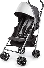 3Dlite ST Convenience Stroller, Black & Gray - Lightweight Stroller with Steel Frame, Large Seat Area, Multi-Position Recline, Large Storage Basket - Infant Stroller for Travel and More