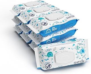 Amazon Brand - Mama Bear 99% Water Baby Wipes, Hypoallergenic, Fragrance Free,720 Count Total (10 Packs of 72 Wipes Each)
