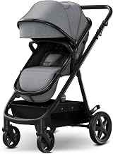 Mompush Meteor2 Baby Stroller Bassinet Stroller, Car Seat Adapter Included | Reversible Seat Newborn to Toddler UPF 50+ Canopy All-Terrain Wheels Compact Fold Cup Holder Foot Cover Car Seat Adapter