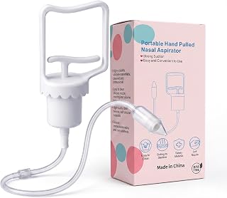 Baby Nasal Aspirator, Powerful Hand Pump Baby Nose Sucker, Nasal Aspirator for Baby with Soft Silicone Nose Tip for Fast and Effective Relief of Nasal Congestion in Infant.
