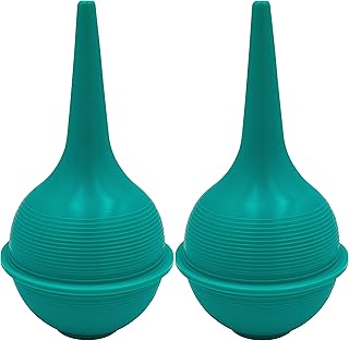 Sterile Rubber Bulb Syringe - 2 Pack, 3oz/90ml Ear Bulb Syringe For Removing Ear Wax, Baby & Adult Nasal Care, Sinus Rinse, Gentle Mucus Removal, Anti-slip Grip, Flat Bottom Design
