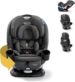 Graco Turn2Me 3-in-1 Rotating Convertible Car Seat, Manchester, Rear-Facing Rotation Only, Forward-Facing Mode, Highback Booster Up to 100 lbs, Adjustable Headrest & Harness, Steel Reinforced Frame