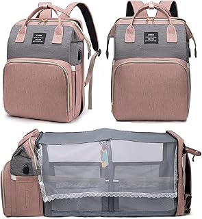 houscly Diaper Bag Backpack with Changing Station, 25L Large Capacity | Multifunction baby bag, baby registry search, baby girl newborn essentials must haves, baby shower gifts, pink