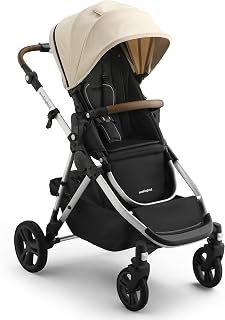 Mockingbird Single-to-Double Stroller 3.0 - Convertible Full Size Baby Stroller for 1, 2, or 3 Kids with 44 Possible configurations, Travel System Compatible - Oat