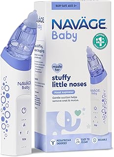 NAVAGE® Baby Nasal Aspirator, Lights & Lullabies, BPA-Free | Gentle Congestion Relief: Pediatrician-Endorsed Suction with BPA-Free Silicone Tips for Baby's Stuffy Nose