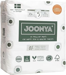 Pull-Up Pants Baby Diapers, Size 5 XL (24-37 lb) - 1 Bag of 23 - Non Toxic, Eco-Friendly, High Absorbency, Overnight Use, Ultra Slim & Soft - Made in Denmark