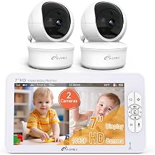 iFamily 7" Large Split Baby Monitor with 2 HD Cameras and Audio, 1080P HD Video Baby Monitor No WiFi,Hack Proof, up to 120hr Battery Life, Built-in White Noise& lullabies | Up to 120hr Battery Life,Hack Proof,Video Baby Monitor,No WiFi,Built-in White Noise& lullabies,Remote Control,Night Vision