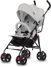 Dream On Me Vista Moonwalk Baby Stroller, Lightweight Travel Umbrella Stroller with Compact Fold, Smooth Ride Wheels, Multi-Position Recline, Spacious Storage Basket with Cup Holder, Light Gray