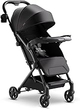 Mompush Lithe V2 Lightweight Travel Stroller, Compact Foldable Baby Stroller with Travel Bag, One-Hand Fold Stroller, Snack Tray, Mechanical Recline Seat, Airplane-Ready, UPF 50+ Canopy & Rain Cover | Compact baby stroller, airplane-ready, one-hand fold, mechanical recline seat, UPF 50+ canopy, travel bag & rain cover